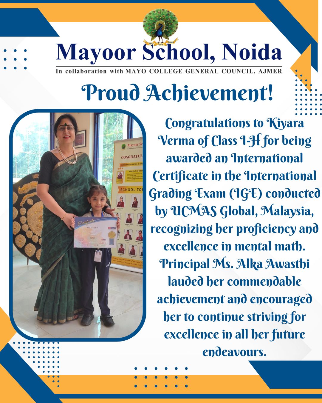 Kiyara’s Global Achievement Adds Glory to Mayoor!